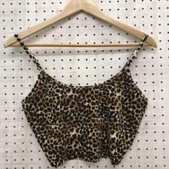 インディースリーズ古着　SHEIN レオパード　ヒョウ柄　ベロアキャミビスチェ