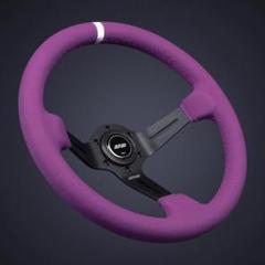 ALTEED ディープコーンステアリング 350φ 赤色スポーク×カーボン