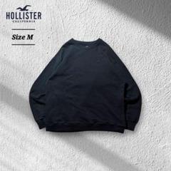 HOLLISTERホリスター無地スウェットトレーナー刺繍ロゴユニセックスブラック