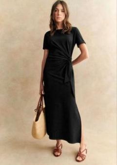 【美品】Sézane フランス発　セザンヌ デニムワンピース 上品なシルエット パリ発送♪【Sezane】Emy スリット入りストレートドレス (多色