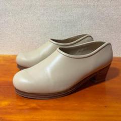 ❀美品 hcubuch フーブ きなり色 はまぐり サボ 24cm 38 hcubuch (フーブ) | はまぐりがた/ヒールサボシューズ (kinari