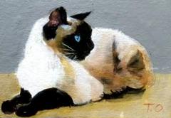 WinnieNo871アクリル画  シャム猫 専用 アクリル画シャム猫 絵画