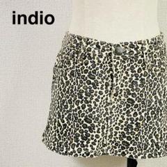 indio ヒョウ柄デニムミニスカート
