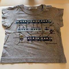 familiar 電車刺繍 Tシャツ 80