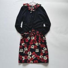 【希少】MOSCHINO 花柄 ワンピース セットアップ　ノースリーブ シルク