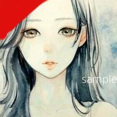 絵画　23827/E 手描きイラスト　グラビア　美人画　オリジナル 絵画 23827/E 手描きイラスト グラビア 美人画 オリジナル