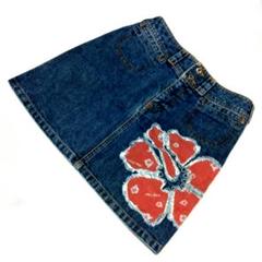 【希少】【美品】ALBAROSA ロゴハイビ デニムスカート 総柄 M~L 希少】【美品】ALBAROSA ロゴハイビ デニムスカート 総柄 M~L