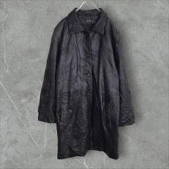 【k5562】USA古着90sビンテージ本革レザーカーコートジャケットブルゾン