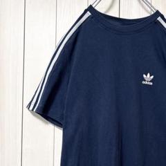 アディダス オリジナルス adidas Tシャツ 半袖 スリーライン 袖ロゴ L