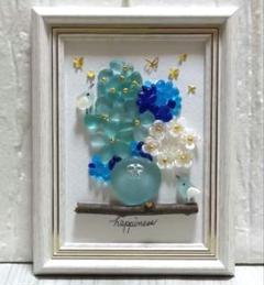 シーグラスアート　♡紫陽花のお花で夢飛行BIG♡ Ayleen | ＊ 紫陽花は好きな花のひとつ。 シーグラスの紫陽花