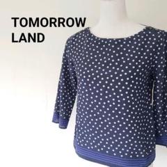 TOMORROW LAND ランダムドット ボートネック ブラウス