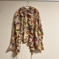 グレースコンチネンタル　ハンドペイントボタニカル柄フリルブラウス