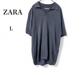 【ザラ】 トップス ポロシャツ 半袖 メンズ カットソー ニット L