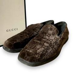 美品GUCCI トムフォード期ベロアローファーGGロゴ柄イタリア製