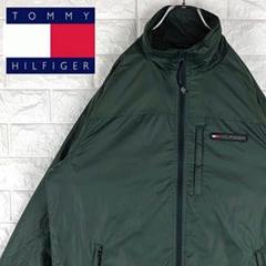 トミーヒルフィガー ワンポイント胸ロゴ ブルゾン 中綿ジャケット ナイロン90s