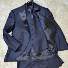 結婚式 美品 タキシード 4Ｐ Bienheure サイズB-S 燕尾服 紺