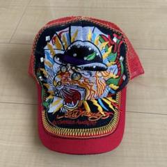 【平成の虎】Ed Hardy エドハーディー メッシュキャップ 刺繍 Y2K Ed Hardy エドハーディー 刺繍虎デザインメッシュキャップy2k