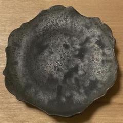 安福由美子　スクエアフリル小鉢　黒錆　2枚組 短期出品：安福由美子 錆 黒錆 フリル 中皿 取り皿 陶器 作家