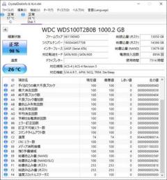 Western Digital製 WDS100T2B0B SSD 1000GB