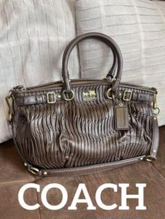 世界的に有名な ハンドバッグ プリーツ ブラウン 美品 COACH 18620 メルカリ - バッグ