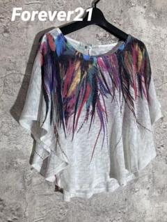 ☘️Forever21 フラワープリント フレアスリーブTシャツ 花柄　USA製