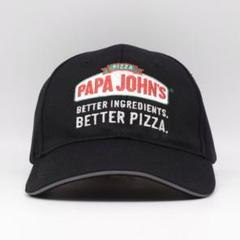 PAPA JOHN'S PIZZA ピザ 企業 刺繍 キャップ 古着 ブラック