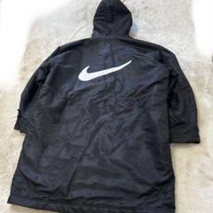 90s古着★ナイキベンチコートバックロゴ 裏ボア 白タグ 刺繍 ビッグシルエット NIKE ロングベンチコート ボア バックロゴ 刺繍 黒 XL 希 銀タグ