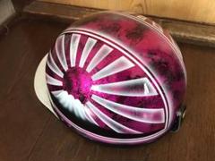 ラメ ピンク ラップ塗装 富士日章 コルク半 ヘルメット
