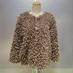 【OHOTORO】もこもこ　プードルコート　ノーカラーブルゾン　モカ