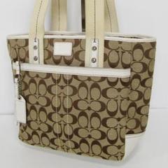 COACH　コーチ　ハンドバック　シグネチャー　ブラウン系