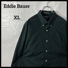 長袖シャツ　Eddie Bauerエディーバウアー　緑グリーン　チェック　00s