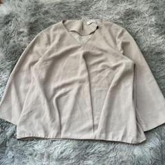 美品✨【ensuite】ベージュ Vネック 七分袖ブラウス L相当 大きいサイズ