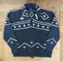 【激レア　90s】ラルフローレン　ニット　ネイティブ　カシミヤ混　パープル系　M wbf9398-2.jpg