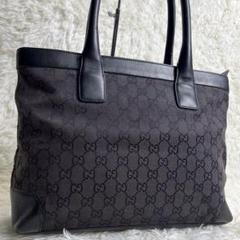 2501-184｜美品｜グッチ GGキャンバス トートバッグ ブラック 2501-184｜美品｜グッチ GGキャンバス トートバッグ ブラック