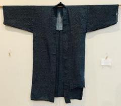 昭和レトロ　久留米絣　正藍染　手織　絵絣　着物　古布　はぎれ　リメイク 本場久留米絣 着物 着尺 反物 木綿 綿紬 手織り 藍染 濃藍地