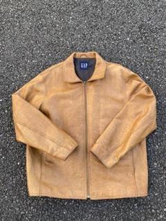OLD GAP シングルライダースレザージャケット Mサイズ ブラウン 00s OLD GAP Genuine Leather Jacket オールドギャップ レザー