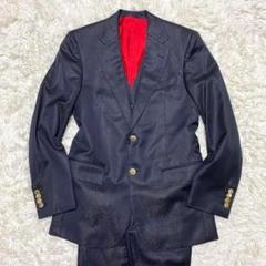 極美品　ワコマリア　セットアップスーツ　スリーピース　ラメ　ネイビー　Mサイズ