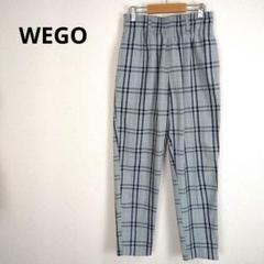 WEGO チェック柄スラックス グレー ネイビー ウエストゴム