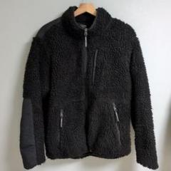 FIRST DOWN リバーシブルボア フリースナイロン ジャケット刺繍口ゴ 黒 FIRST DOWN ファーストダウン リバーシブル ボアジャケット