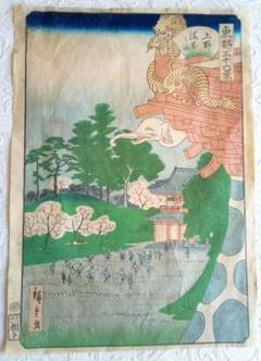 浮世絵、東都三十六景上野満花の詠、二代広重画 東都三十六景 上野満花の詠(二代広重画) / 杉本梁江堂 / 古本
