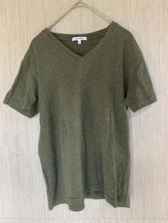 グローバルワーク オリーブグリーン Vネック 半袖Tシャツ S