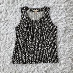 Banana Republic ノースリーブ カットソー S ヘリンボーン柄 黒