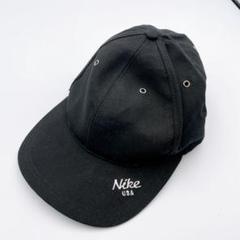 90s NIKE USA 白タグ サイドスウッシュ 刺繍ロゴ 6パネル キャップ