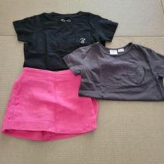 On ピンクTシャツと黒ショートパンツセット　新品未使用 110cm 黒・グレーTシャツ＆ピンクショートパンツセット - メルカリ