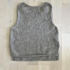 美品　kagure かぐれ ペルーニットベスト　ナチュラル　アイボリー　FREE かぐれペルークロシェニットベスト