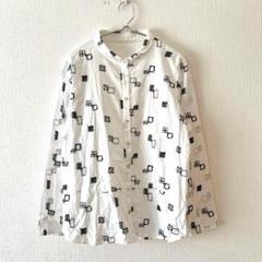 ☆【Capricious】ボタンシャツ ブラウス 刺繍デザイン 総柄綿100％Ｆ