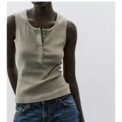 ZARA　ザラ　リブ　ノースリーブ　タンクトップ　Y2Kのサムネイル
