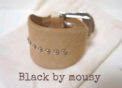 Black by mousy スタッズ レザーバングル