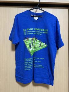 青いサッカーTシャツ　Lサイズ