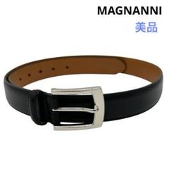 美品〉MAGNANNI マグナーニ レザーベルト 黒 ブラック - メルカリ